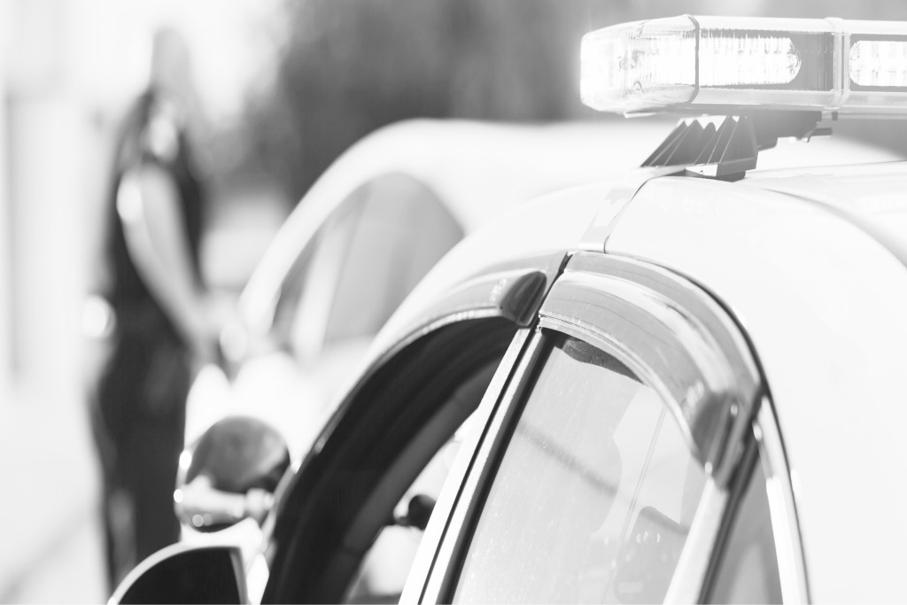 Police officer conducting a traffic stop